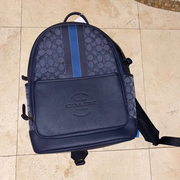 Coach Backpack Black/Blue - Picture 1 of 8